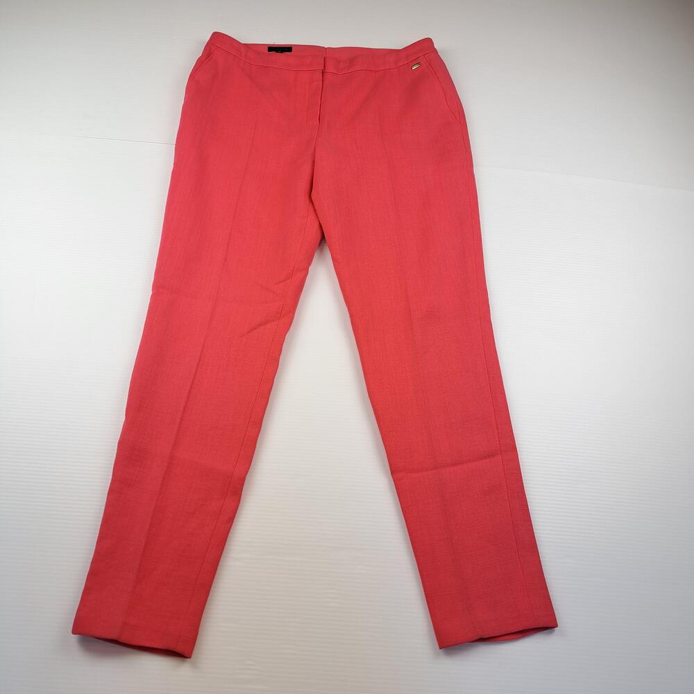 Escada Pants Womens 38 Pink Crepe Straight Leg Dress Trousers Career Office